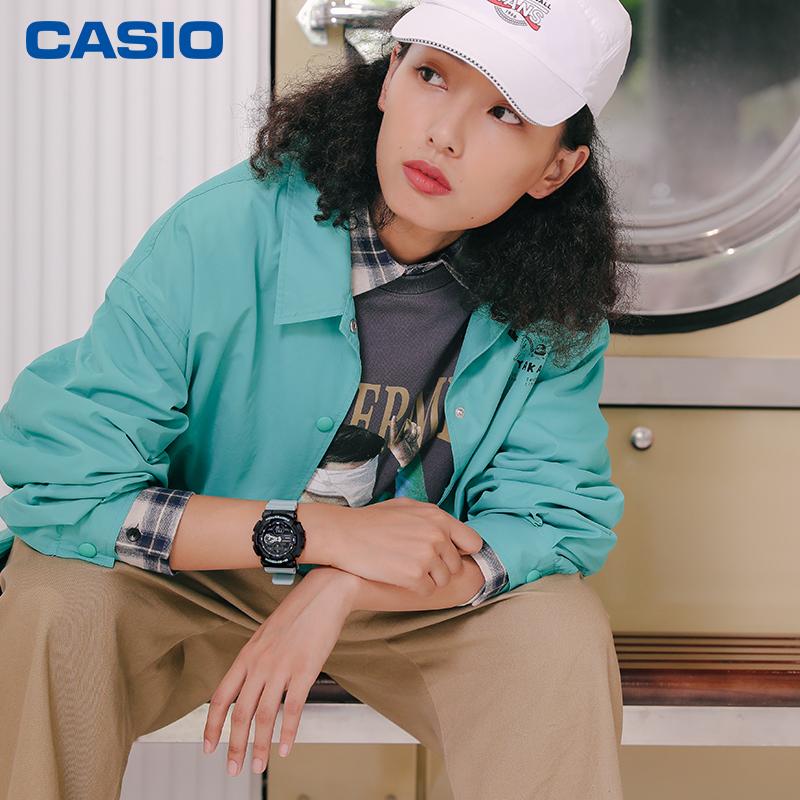 Casio G-Shock Youth GST Series Retro Fashion Trend Three-Eye Dual Display Sports Waterproof Quartz Movement Resin Strap Watch GMA-S140-2APR