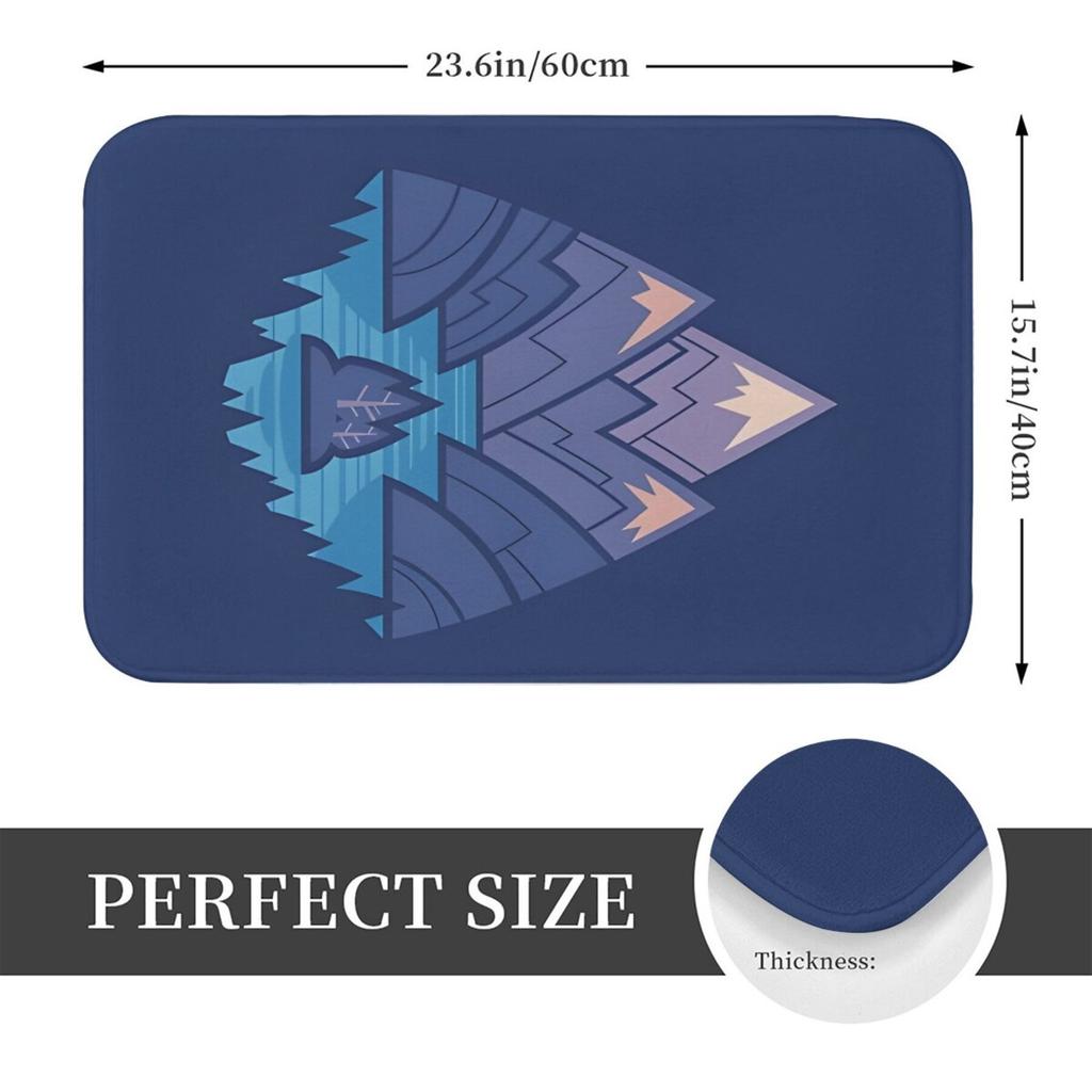 1pc Non-slip Entrance Mat, Suitable for Living Room, Mountain Lake Blue Hallway Carpet, Bedroom Decorative