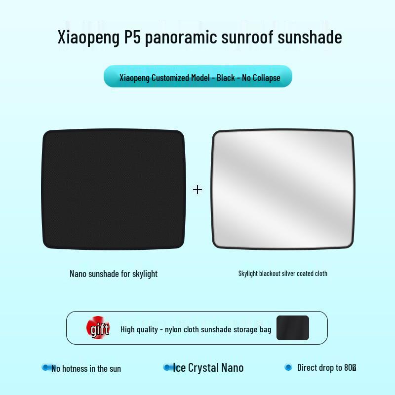 XPeng P7 P5 G3 Sunroof Sunshade: Ice Crystal Curtain for Heat Insulation & Sun Protection
