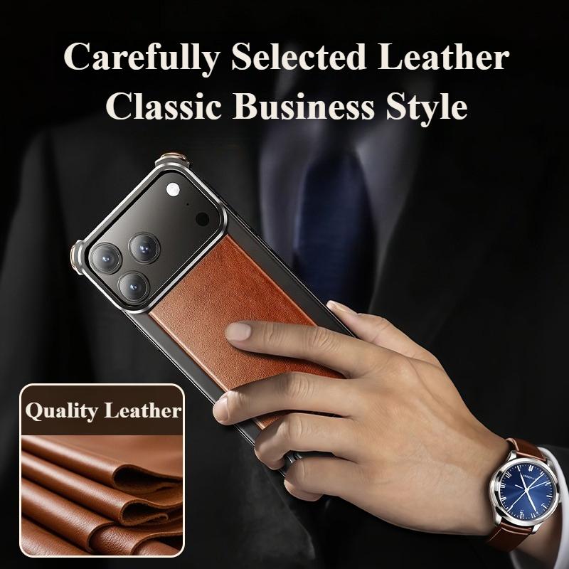 Custodia Originale in Vera Pelle Oatsbasf per iPhone 17 Pro/Pro Max/17 Air Custodia con Supporto Bordo Magnetico Senza Cornice Antiurto Custodia a Paraurti