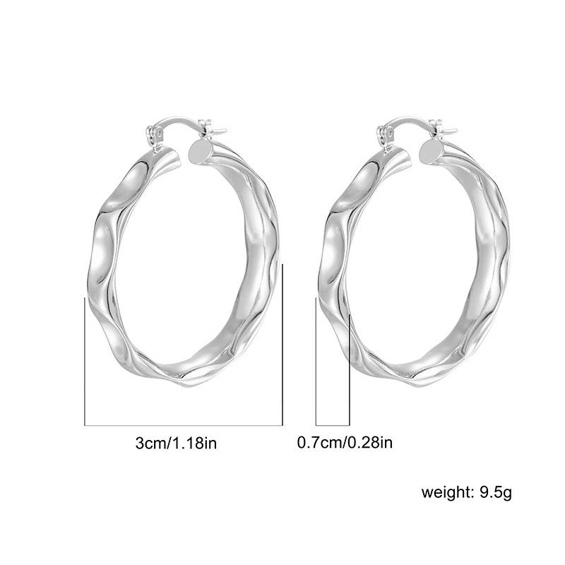 14K Gold-Plated Brass Gradient Hoop Earrings - Simple Luxury Fashion Design