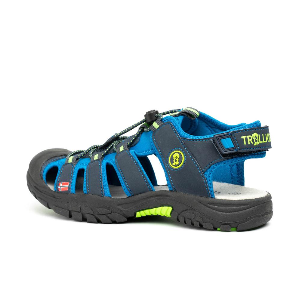 Sandały sportowe dziecięce dla chłopca/dziewczynki Trollkids Kids Kvalvika Sandal navy/viper green (194-100) 31.0