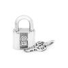 790088C01 Paddle Lock & Key Pendant with Dangle Silver Charm