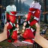 1PC Fresh Ripe Red Strawberry Fruit Print 750ml Color Plastic Sports Water Bottle Leakproof Flip Straw Lid Suitable for Sports Office Home Use