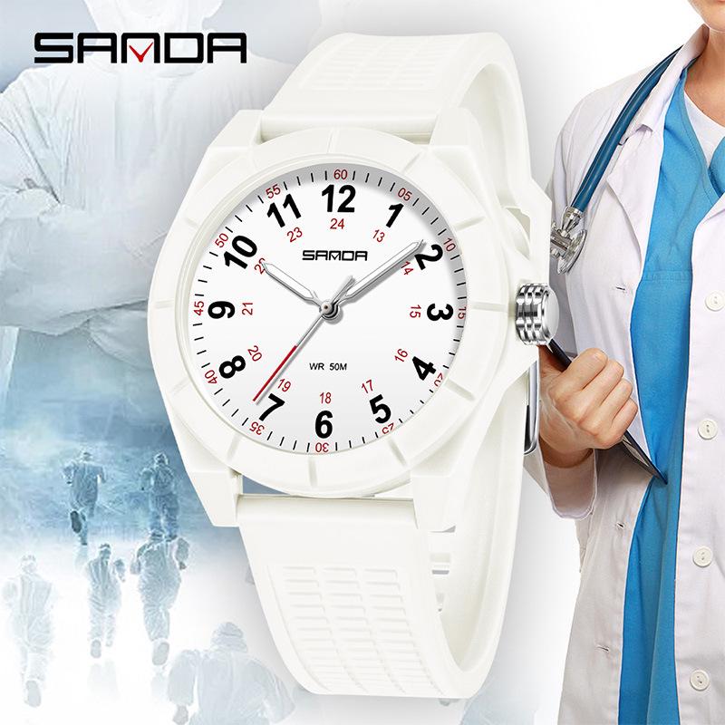 Sanda Trendy Korean Nurse Quartz Watch - Fashionable, Simple, and Waterproof Bestseller