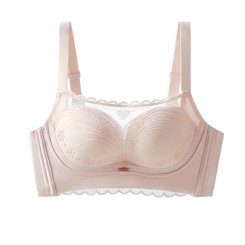 

Lace anti-light tube top, hole cup, breathable, no steel ring, bra gathered, thin breasts 34/75bc through cup