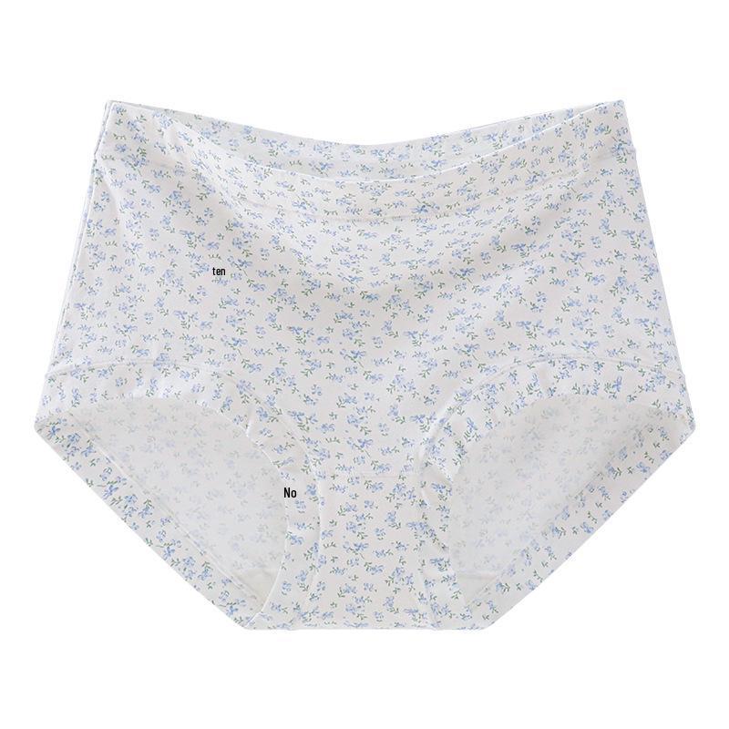 

High-Waisted Floral Girl s Cotton Triangle Briefs - Antibacterial, Breathable, Tummy Control, High-Elastic Hip-Hugging Design. XXL (140-170 lbs)