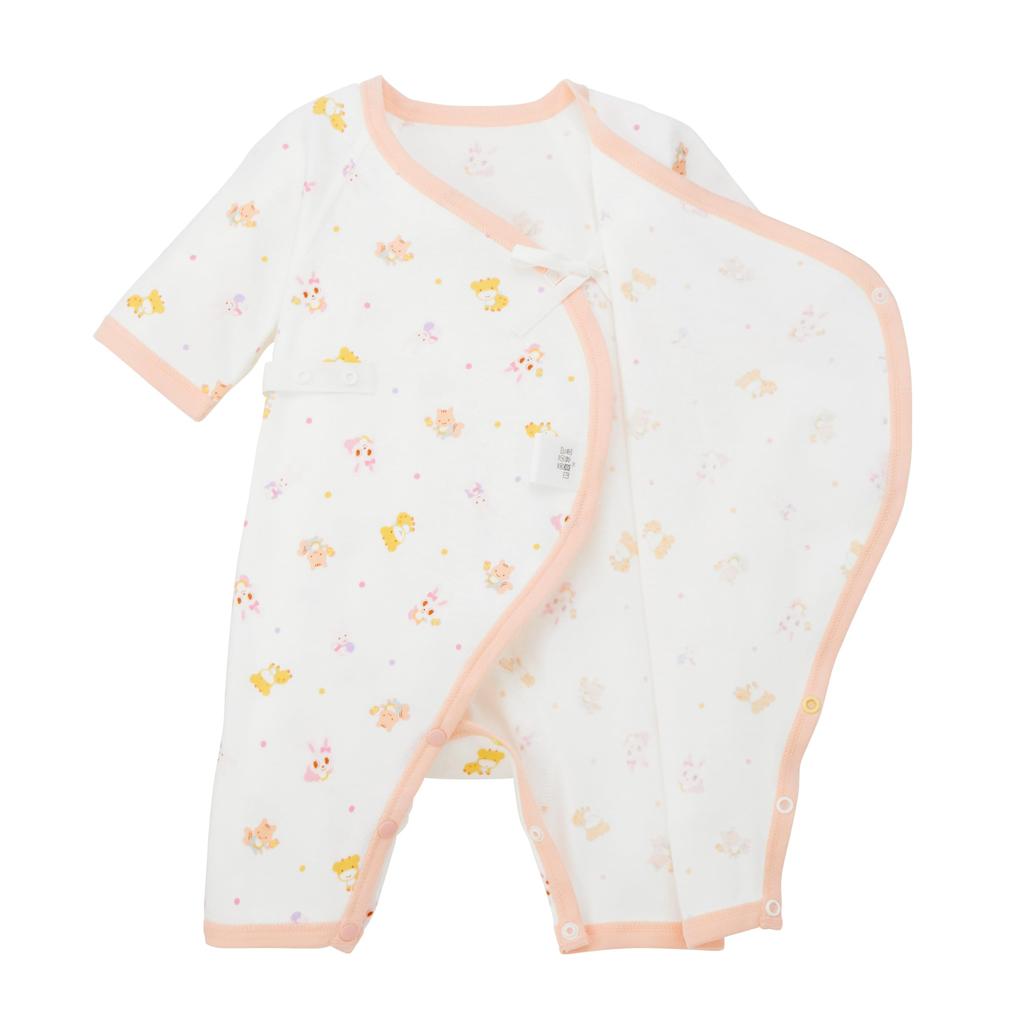 MIKI HOUSE Combiall Babyunterwäsche, Allover-Print, 100% Baumwolle, Hergestellt in Japan, für Jungen und Mädchen, Neugeborene, 60-70cm, Gelb, 40-2347-145