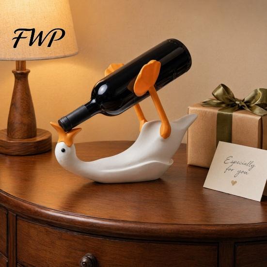Gans Weinflaschenhalter Flaschenhalter, 3D Gedrucktes Gestell, Tischdisplay Ständer für Zuhause Büro Bars, Dekoratives Geschenk Liebhaber Praktisch