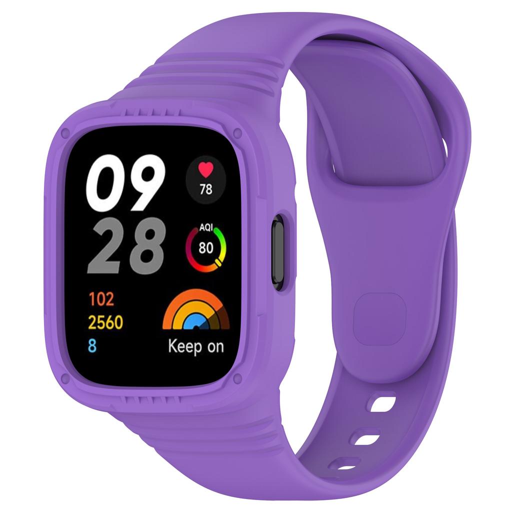 Silicone Strap with Case for Redmi Watch 3 / Redmi Watch 3 Active Strap Replacement Bracelet Protective Shell Cover