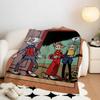 Cartoon S-Spirou en F-Fantasio Gooi Flanellen Plaid, Lichtgewicht Gezellig, Duurzaam Wasbaar schattig Cool