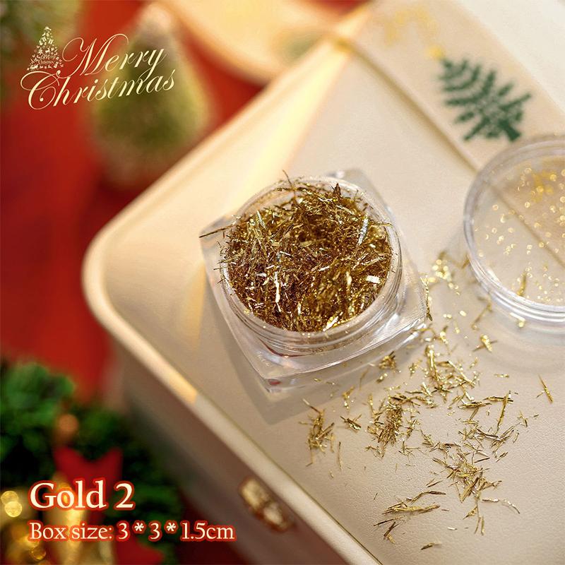 1Box Nail Sequins Foil Silk 3D Glitters Foil Flakes For Manicure Gold Silver Irregular Nail Art Decoration Manicure Charms
