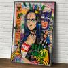 Graffiti Artwork Mona Lisa Figure Canvas Painting Abstract Posters and Prints Street Wall Art Pictures Cuadros Living Room Decor