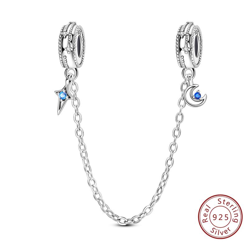 Girl New Stars Safety Chain Clip Charms Metal Key Locks Pendent Fit Original Bracelets Make Your Own Festival Accessory Elegant Fashion Beautiful