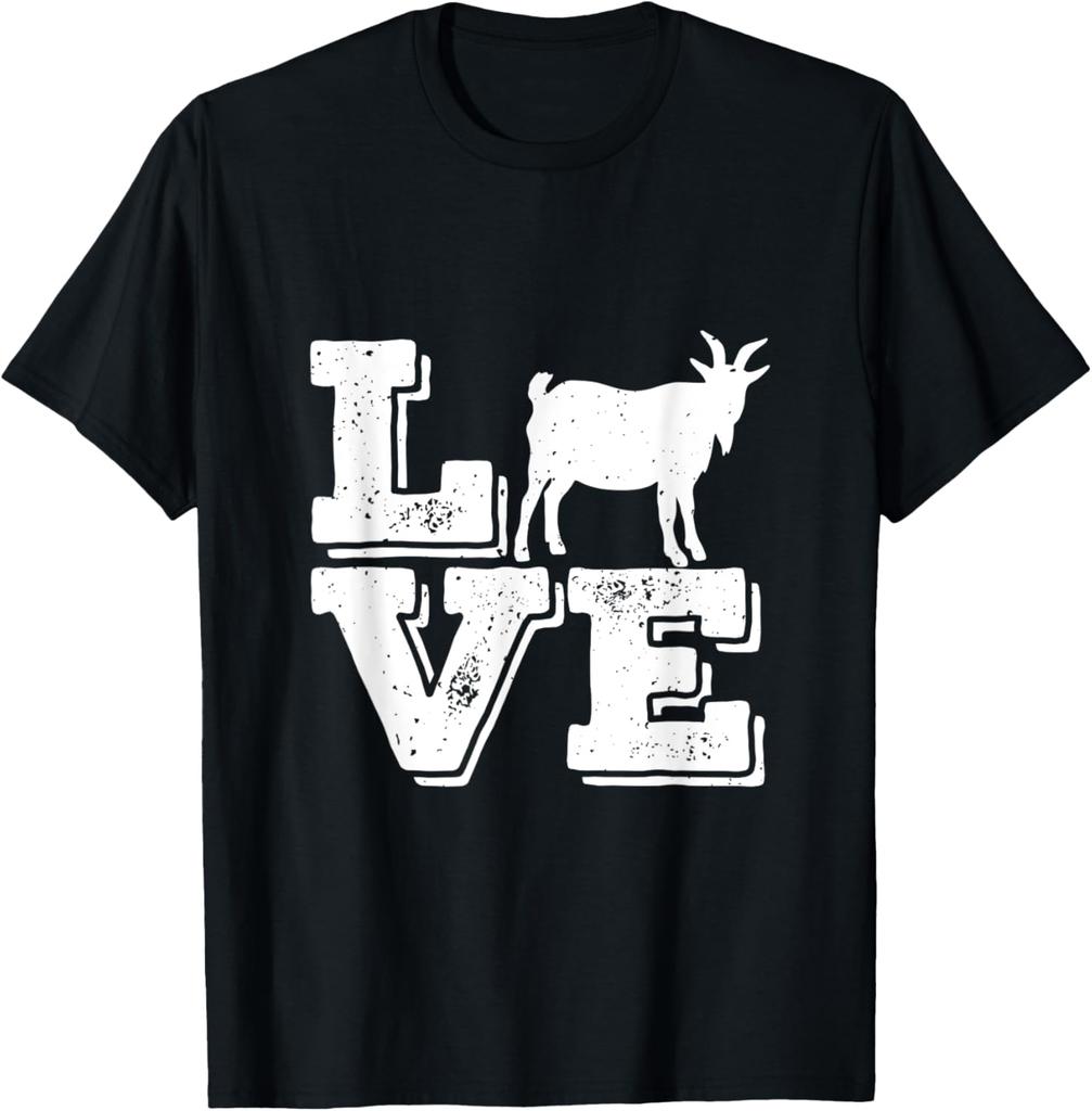 Goat Love Graphic Tee Men Funny Farm Animal Lover Casual Cotton TShirt