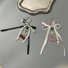 Sweet Cool Pearl Ribbon Bow Cherry Phone Chain Keychain Pendants Backpack Charm Fashion Trendy Women Bag Hanging Accessory Gifts