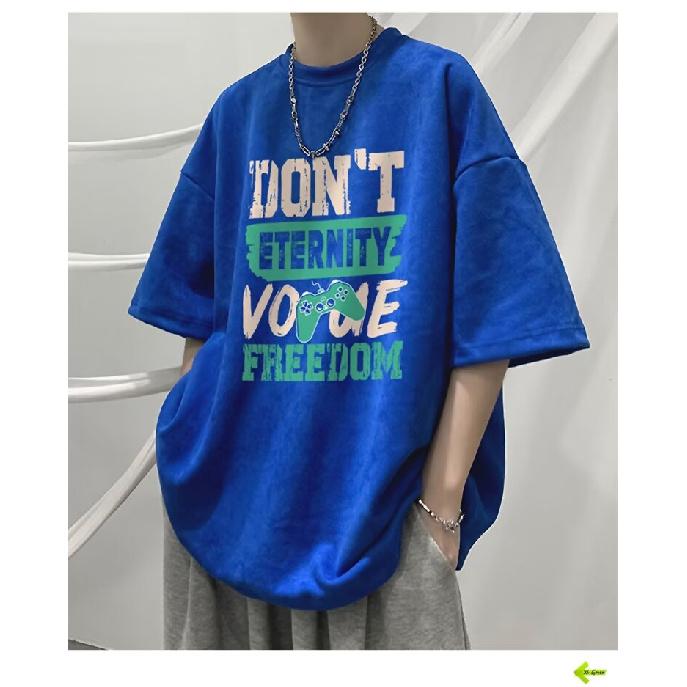 Tričko s krátkým rukávem Pánská móda Značka Léto Volný Polorukáv 2024 Nová internetová móda celebrit v jednoduchém potištěném Top