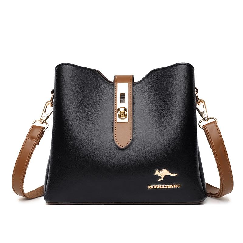 

Luxury PU Leather Handbag Fashion Designer Pure Color Simple Women s Shoulder Bag Large-Capacity Casual Diagonal Woman Tote Bags 22cm 10cm 20cm