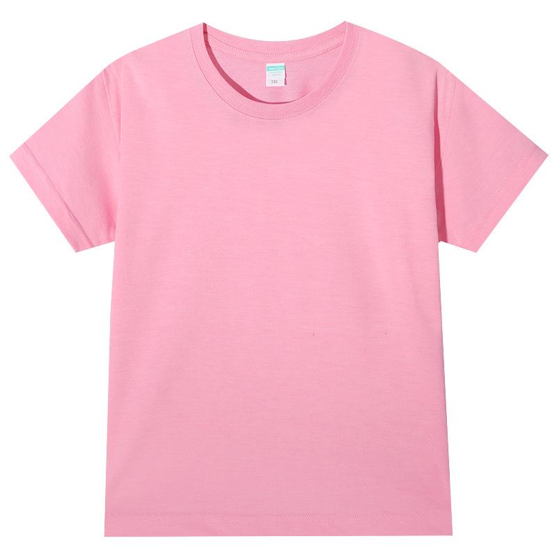 Custom Pure Cotton Short Sleeve T-shirt for Men, Women & Children - Solid Color Parent-Child Family Wear