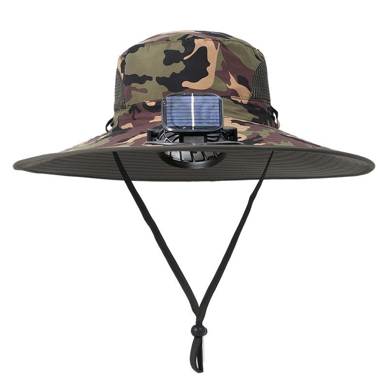 Men's Solar-Powered Sun Hat with USB Fan for Outdoor Summer Activities