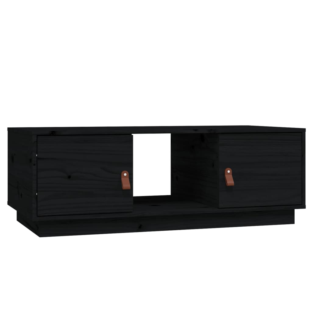 Coffee Table Black 100x50x35 Cm Solid Pine Wood
