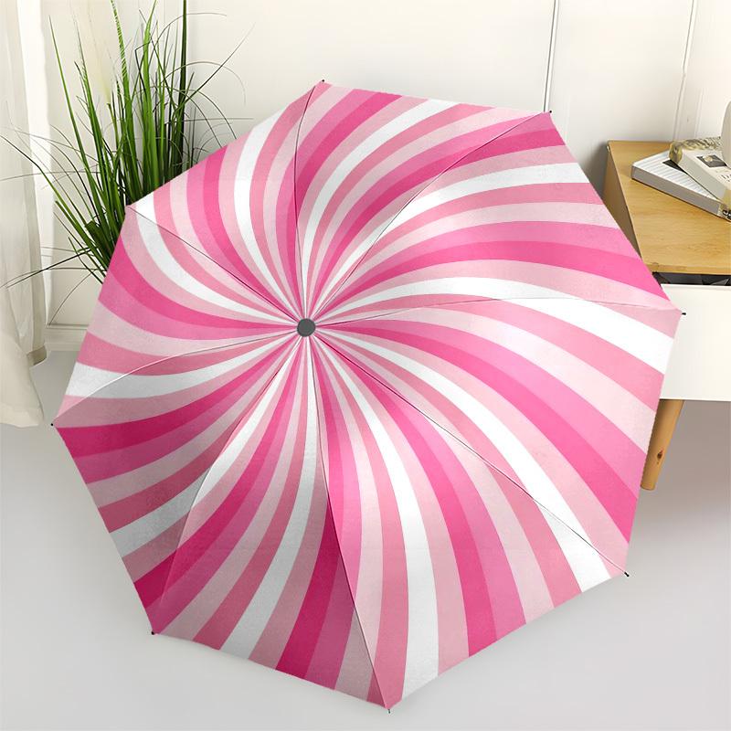 

1pc Pink Swirl Pattern Umbrella with Plastic Handle,Compact & Stylish,Cartoon Pattern,Outdoor UmbrellaPT319