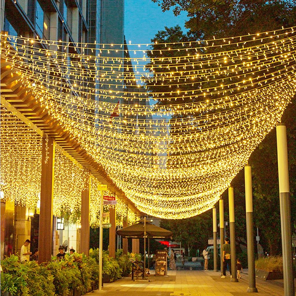 AKISOT Christmas LED Illumination Lights for Outdoor Use, Waterproof, 33m (300 Bulbs), 50m (400 Bulbs), 100m (500 Bulbs), 100m (800 Bulbs), LED