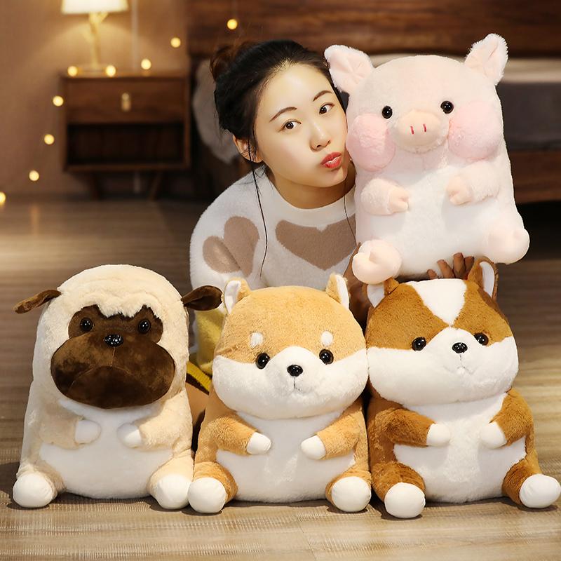 Plüschtiere Rucksäcke Kinder Stofftier Rucksack Hund Schwein Shiba Inu Plüsch Schultasche