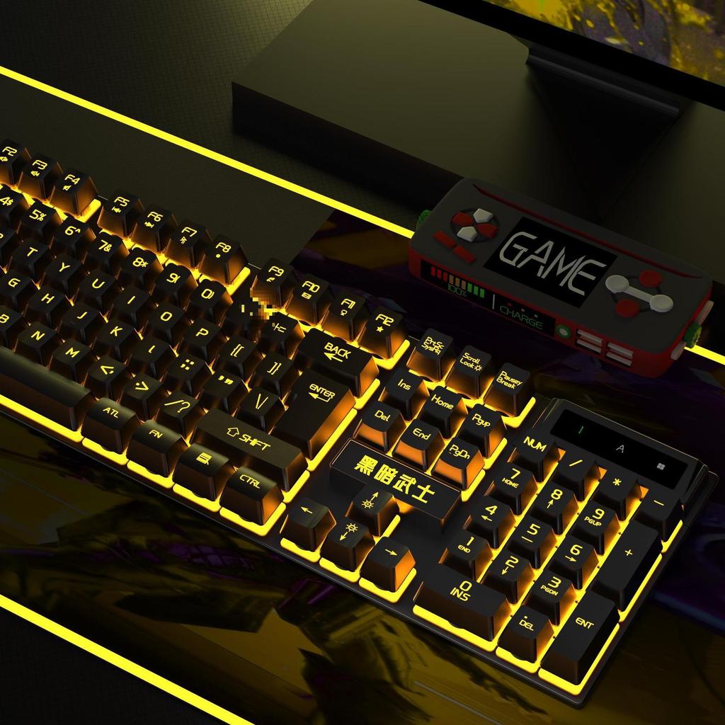 Backlit Wired Gaming Keyboard & Mouse Set with True Mechanical Feel and Suspended Keycaps