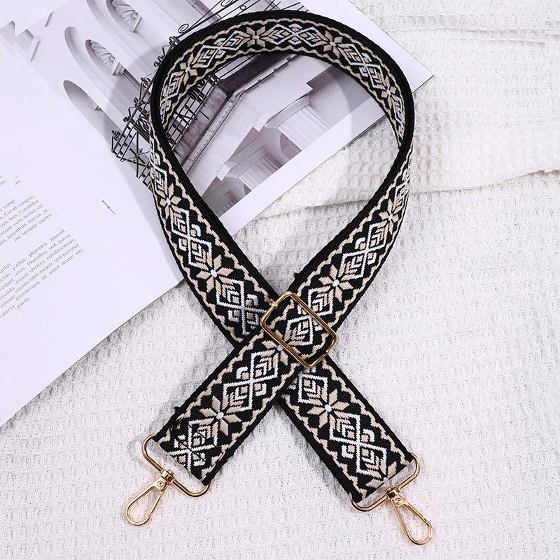 Adjustable Wide Bag Strap Crossbody Shoulder Bag Strap National Style Embroidery Diy Replacement Handles Bag Accessories