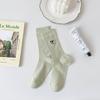 Female Spring and Summer Thin Embroidery Bow Ballet Style Vertical Hollow Mesh Tube Stack Stack Cotton Socks
