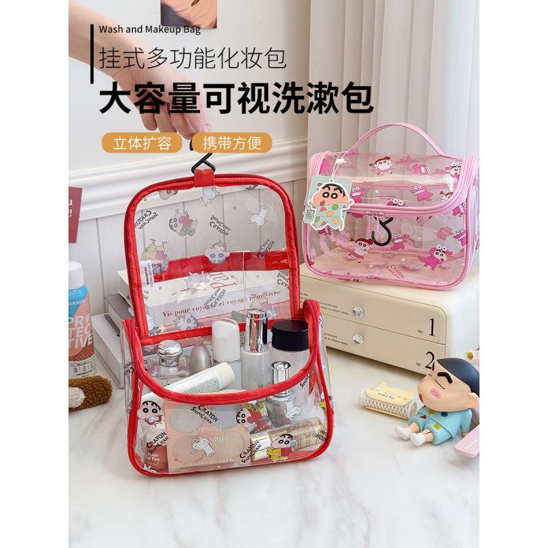 Crayon Shin Chan Makeup Bags Travel Cosmetic Organizer Cartoon Shin-Chan Handbag Wateproof Storage Bags Transparent Washing Bag