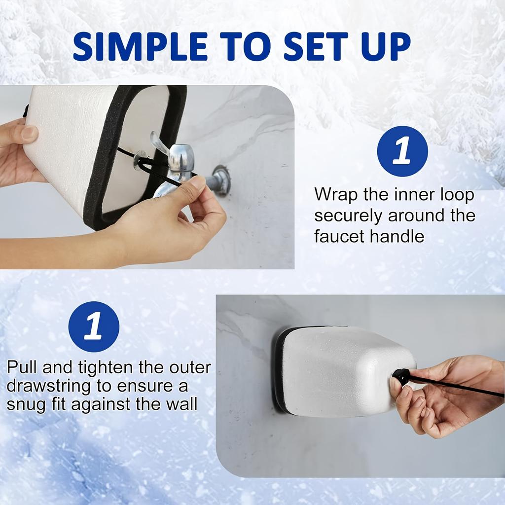 Heavy-Duty Frost Guard for Outdoor Faucets. Prevents Pipe Burst, Easy Install. For Winter & Extreme Cold. US/EU Compatible.
