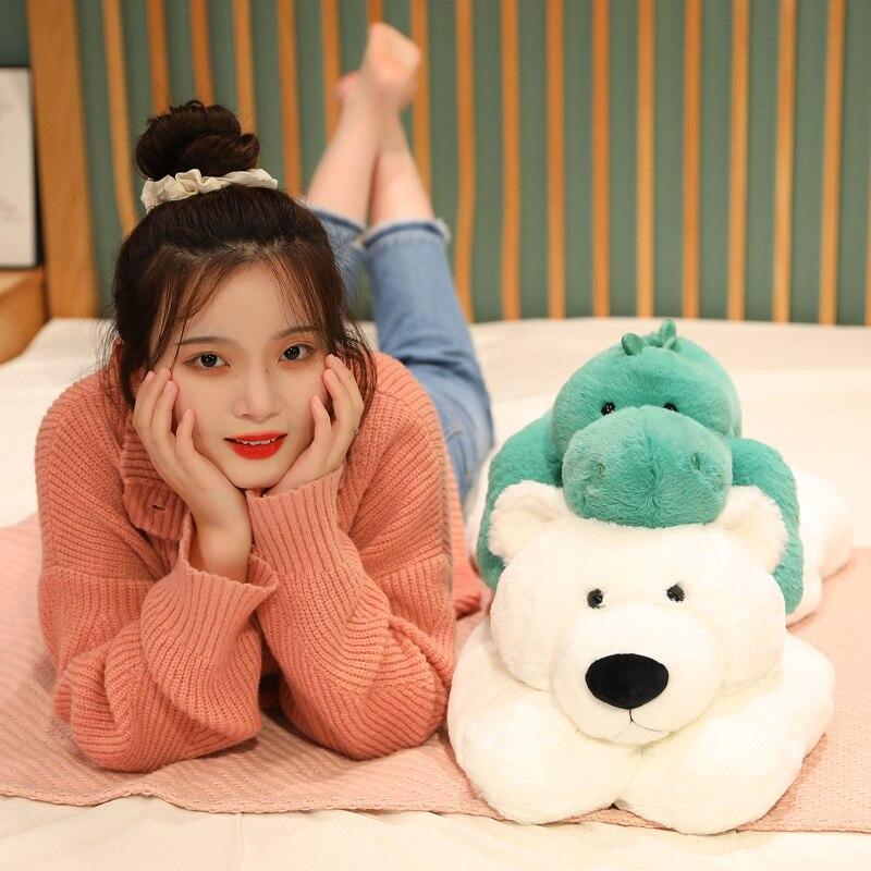 Super miękka Husky Pig Dinozaur Niedźwiedź Pluszowe Lalki Ładna Leżąca Poduszka Zwierzęca Wypchana Zabawka dla Dzieci Prezent Na Boże Narodzenie