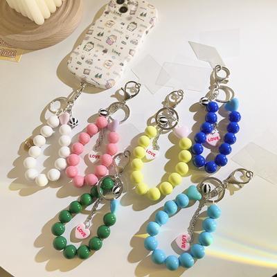 Cute Beaded Phone Lanyard Colorful Key Chain Hanging Accessories Women