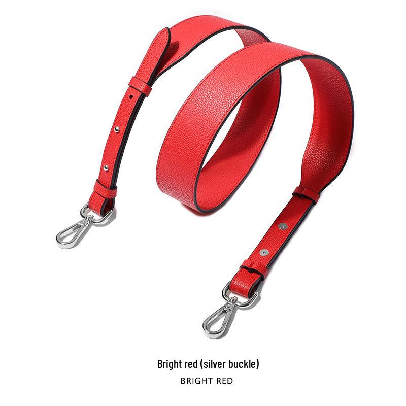 Breiter Schulterriemen aus Rindsleder mit genarbter und Litschi-Musterung - Vielseitiger, verstellbarer Taschen-Ersatzriemen