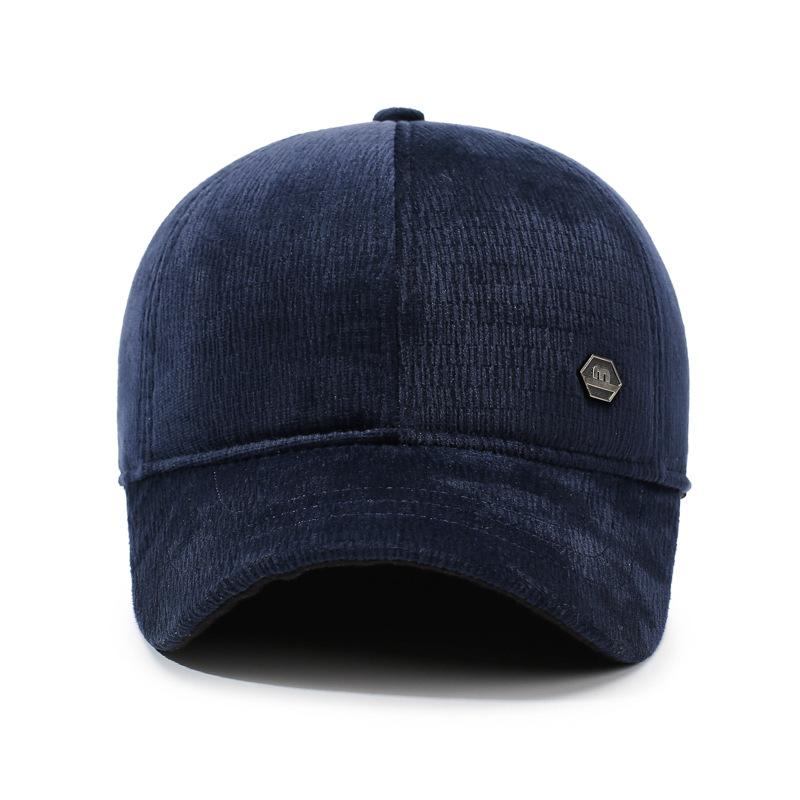 Autumn Winter Men's Outdoor Baseball Cap Velvet Thick Ear Protection Cap Cold Warm Middle-Aged and Elderly Cap
