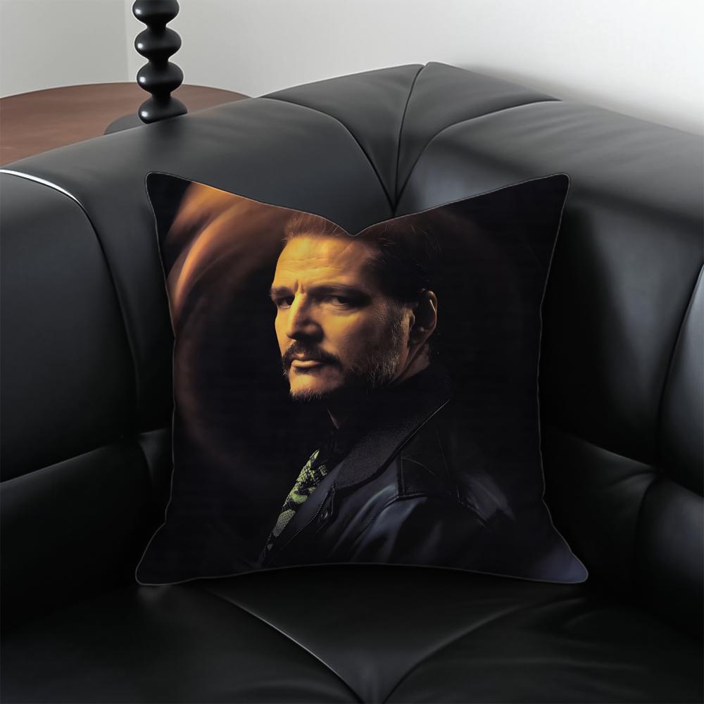 P-Pedro Pascal Pillow Actor Decor Cushion Cushion Cover Pillow Case Anti-Dustmite Invisible Zipper Silky Plush Cushion