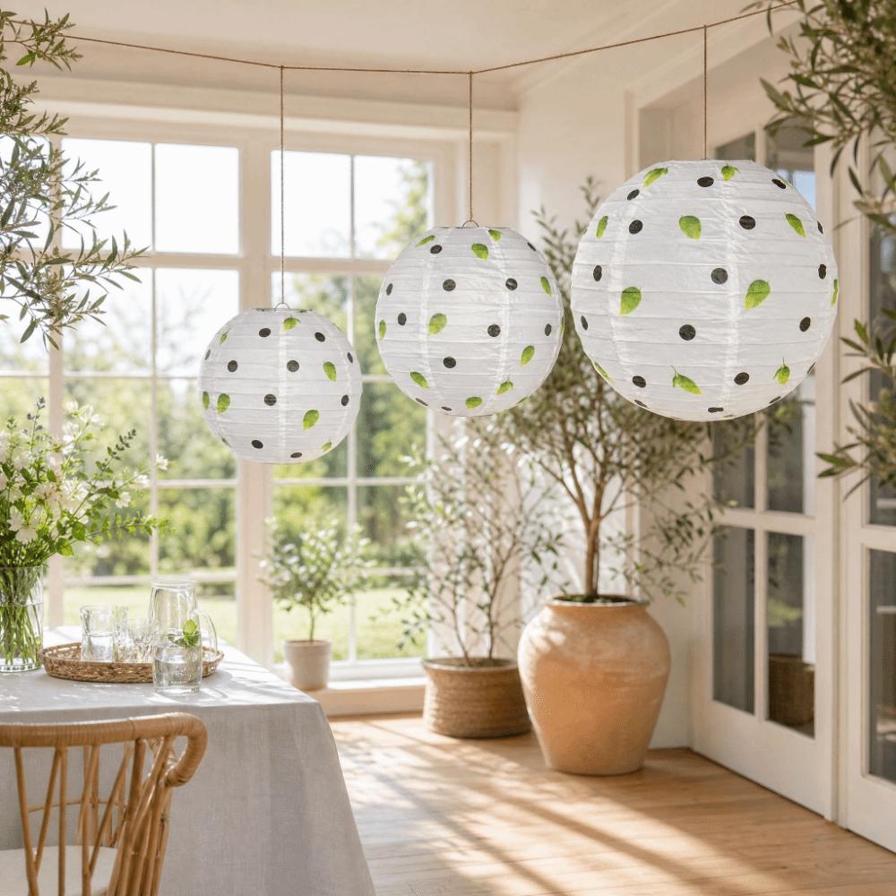 Round Hanging Paper Lantern Rustic Lantern Ball Holiday Supplies Folding Lantern Party Decoration