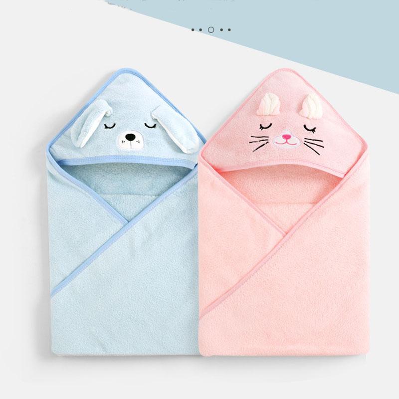 Prosop de baie pentru copii Pătură pentru bebeluși Fleece de coral Brodat Desene animate Cu glugă Pelerină anti-lovire Pelerină pentru bebeluși din fleece de coral Prosop de baie