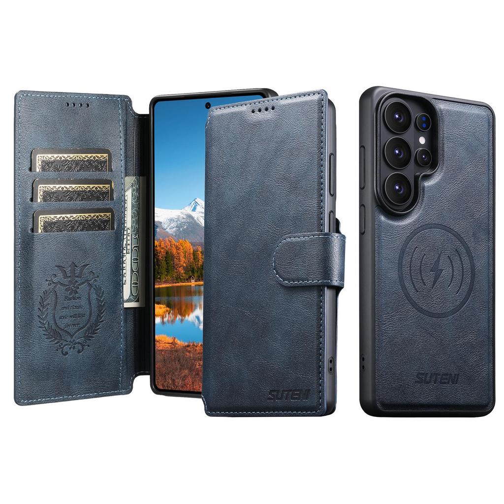 Samsung S26 Ultra Magnetische Brieftaschenhülle mit kabellosem Ladeständer