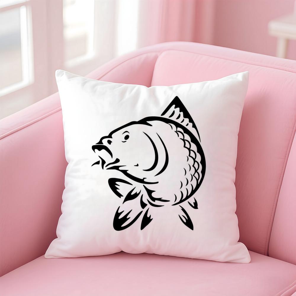 NNash Fishing logo Cushion Cover Soft Plush Throw Pillow Cushion CoverDoubleSided Printed Pillow Case for Sofa Home Decor