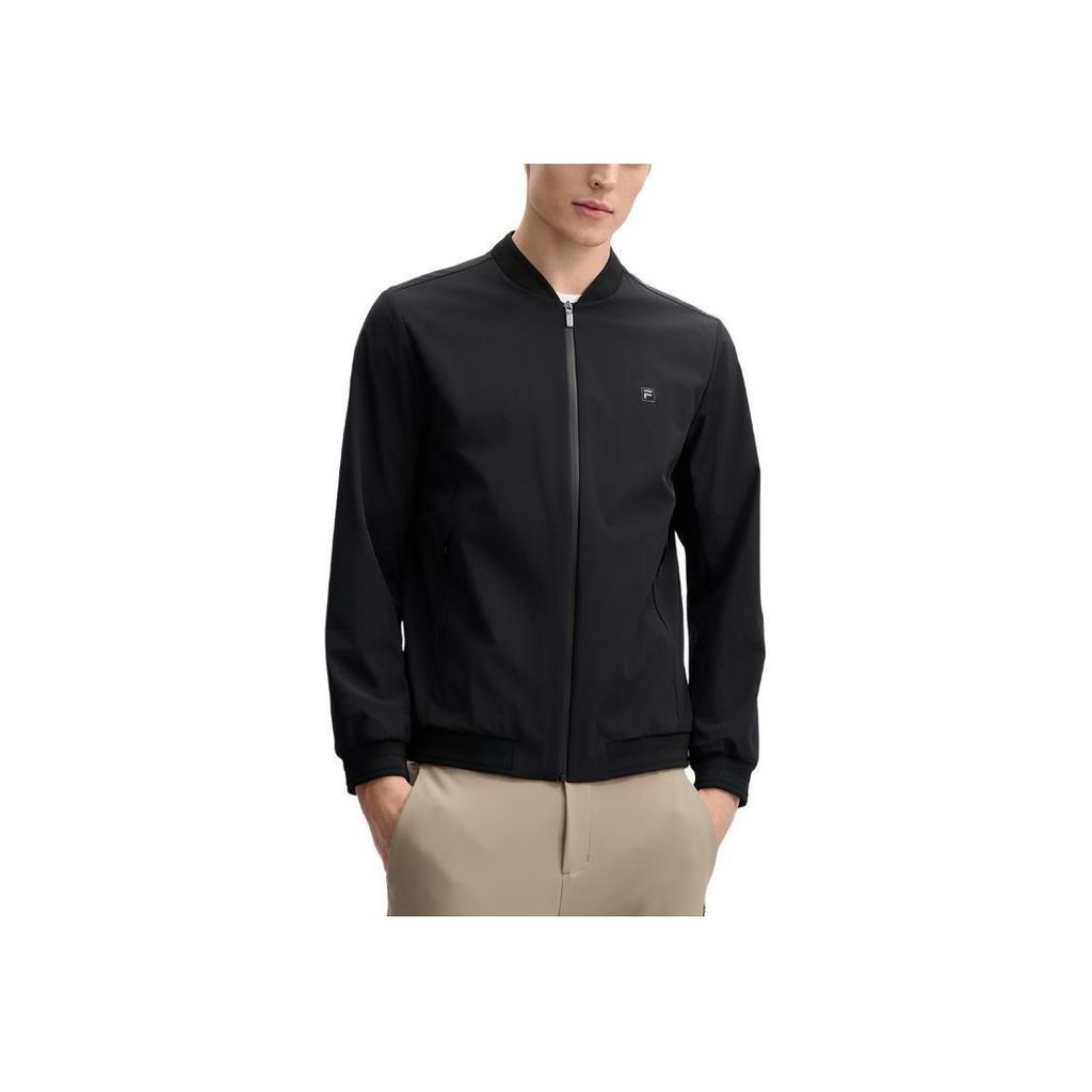 FILA White Fashion Versatile Skin-Friendly Long Sleeve Jacket Men Jacket Black F11M513705F-BK