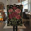 1PC Sleeping Rose  Print FlAannel Blanket, High quality Comfortable for All Seasons, Home Decor, Warmth and Comfort