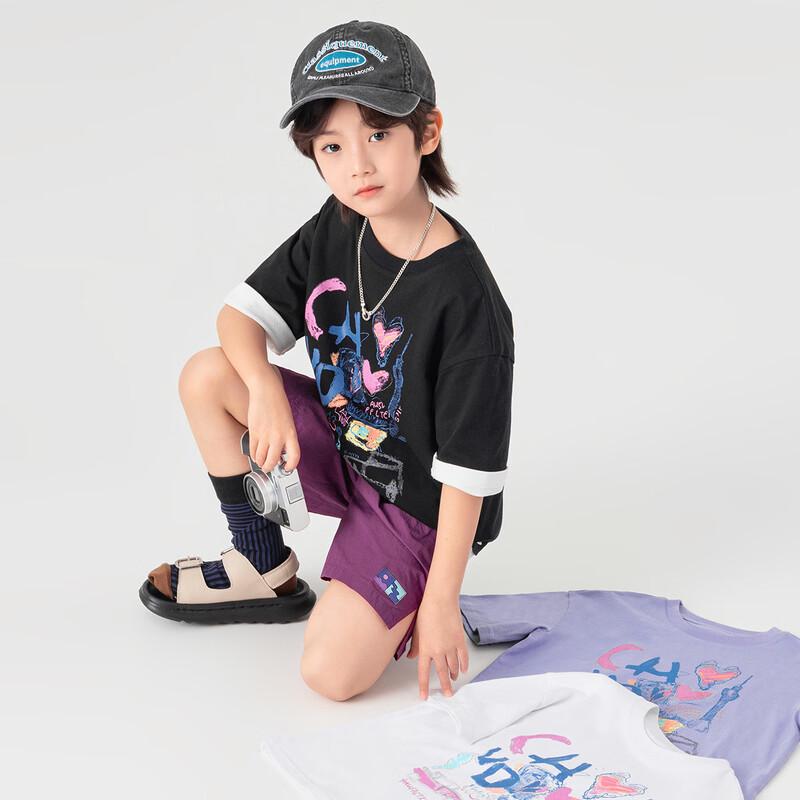 Boys  Cooling Cotton Graffiti Print Short Sleeve T-Shirt 140