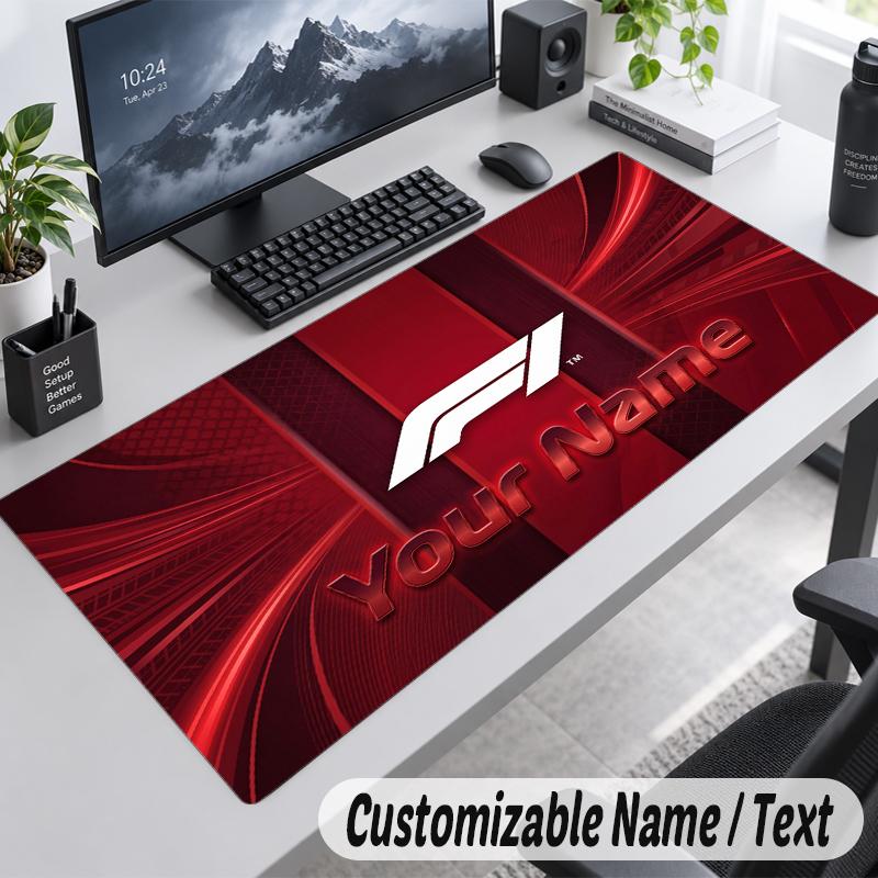 Custom Name Text Mouse Pad F1 Personalized Desk Pad For Work And Gaming