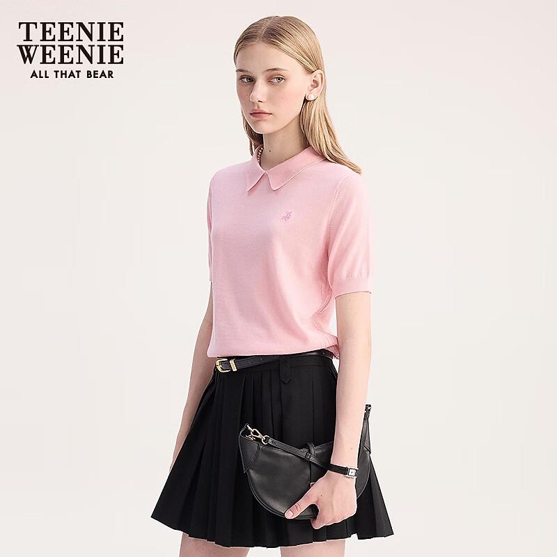 Teenie Weenie Women's Sheep Wool Short-Sleeve Knit Sweater