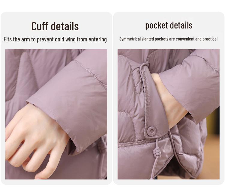 Dámská zateplená bunda s volným střihem pro drobnou postavu - Zimní móda 2024, Nadměrná velikost, Hřejivý kabát s omlazujícím efektem