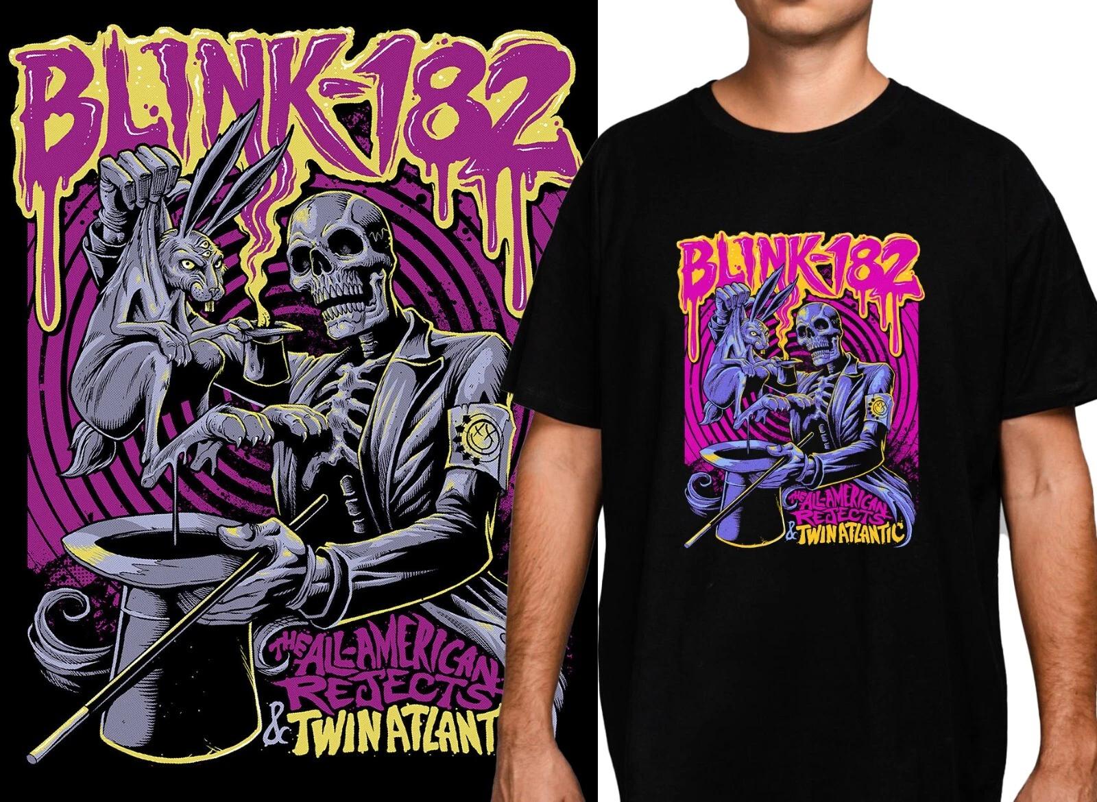 Blink-182 Pop-punk; punk rock; skate punk Black T-Shirt - 100% cotton all sizes L