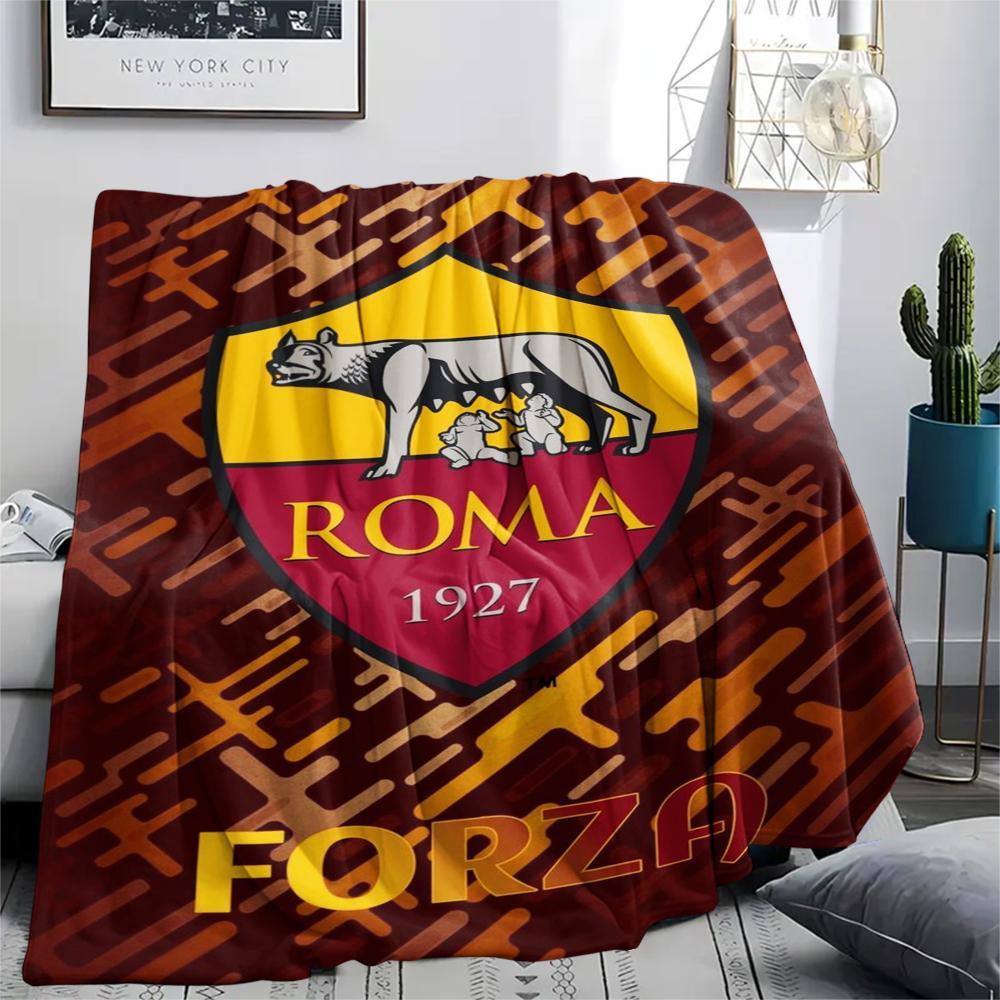 1pc A.S Roma Print Flannel Blanket, High Quality Comfortable for All Seasons, Home Decor, Warmth and Comfort, Perfect for Christmas Gifts01